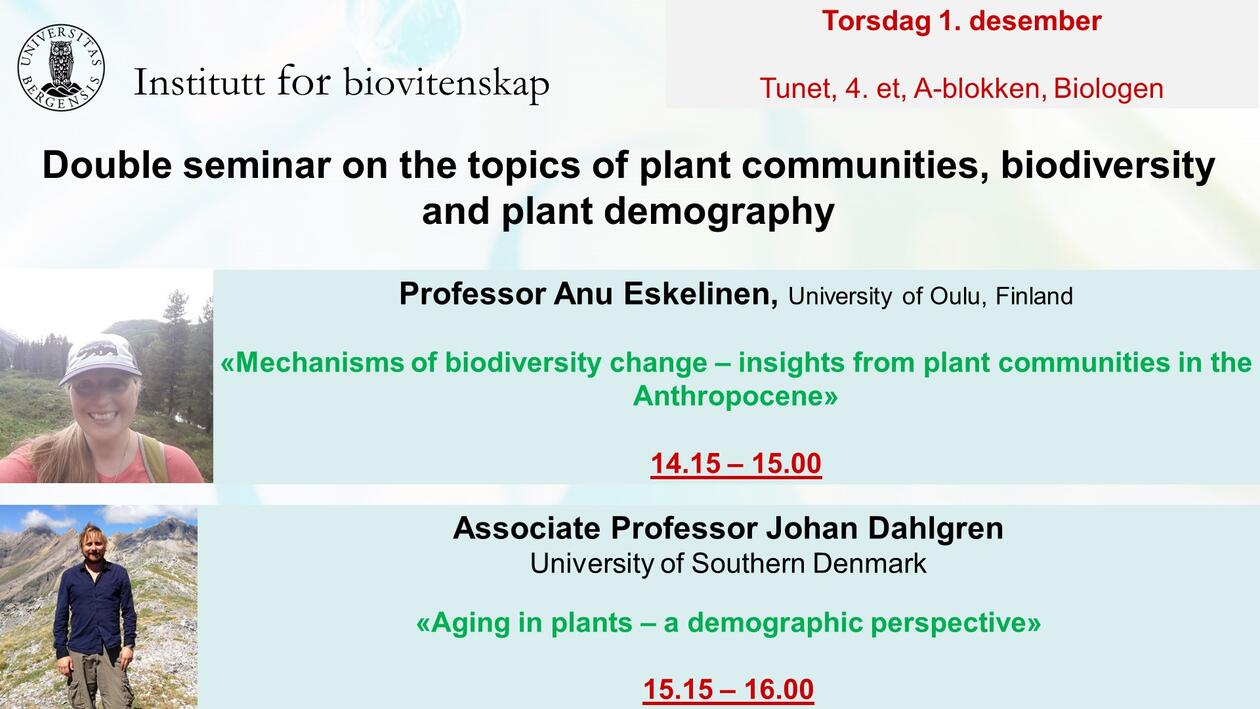 Double Seminar On The Topics Of Plant Communities, Biodiversity And ...