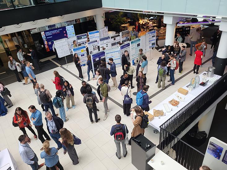 Crowd photographed from above in a conference hall