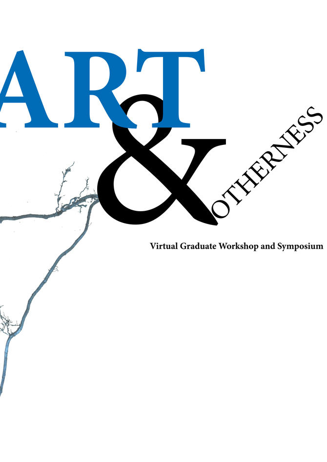 Teksten "Art & otherness" med en gren som bakgrunn