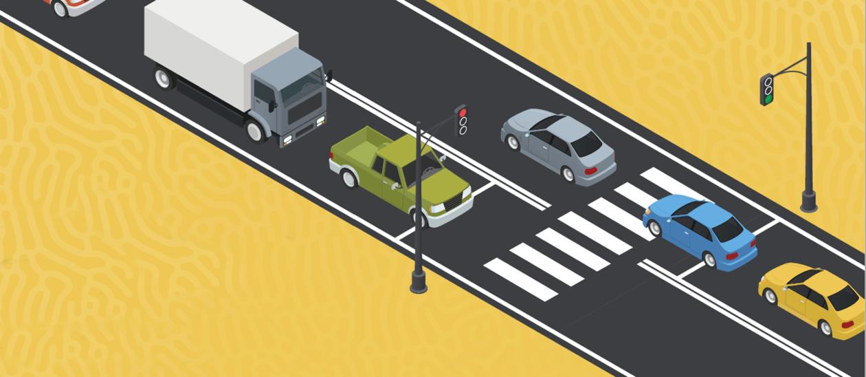 Illustration of a highway intersection.