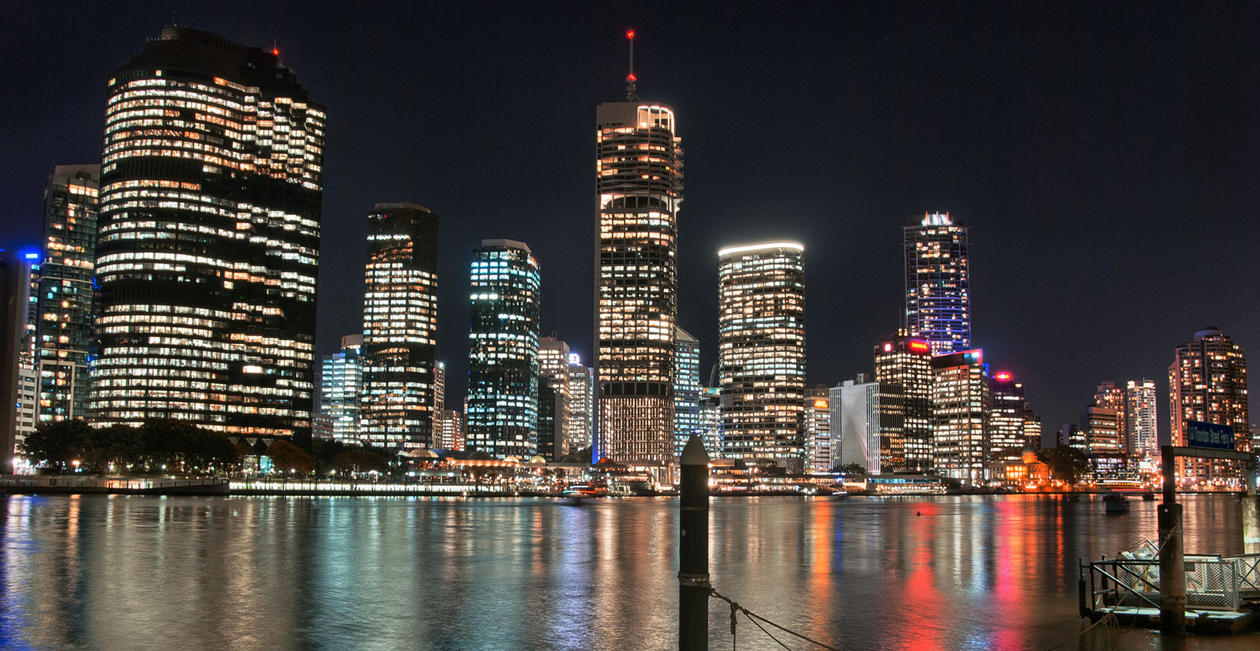 Night skyline of Brisbane, Australia.