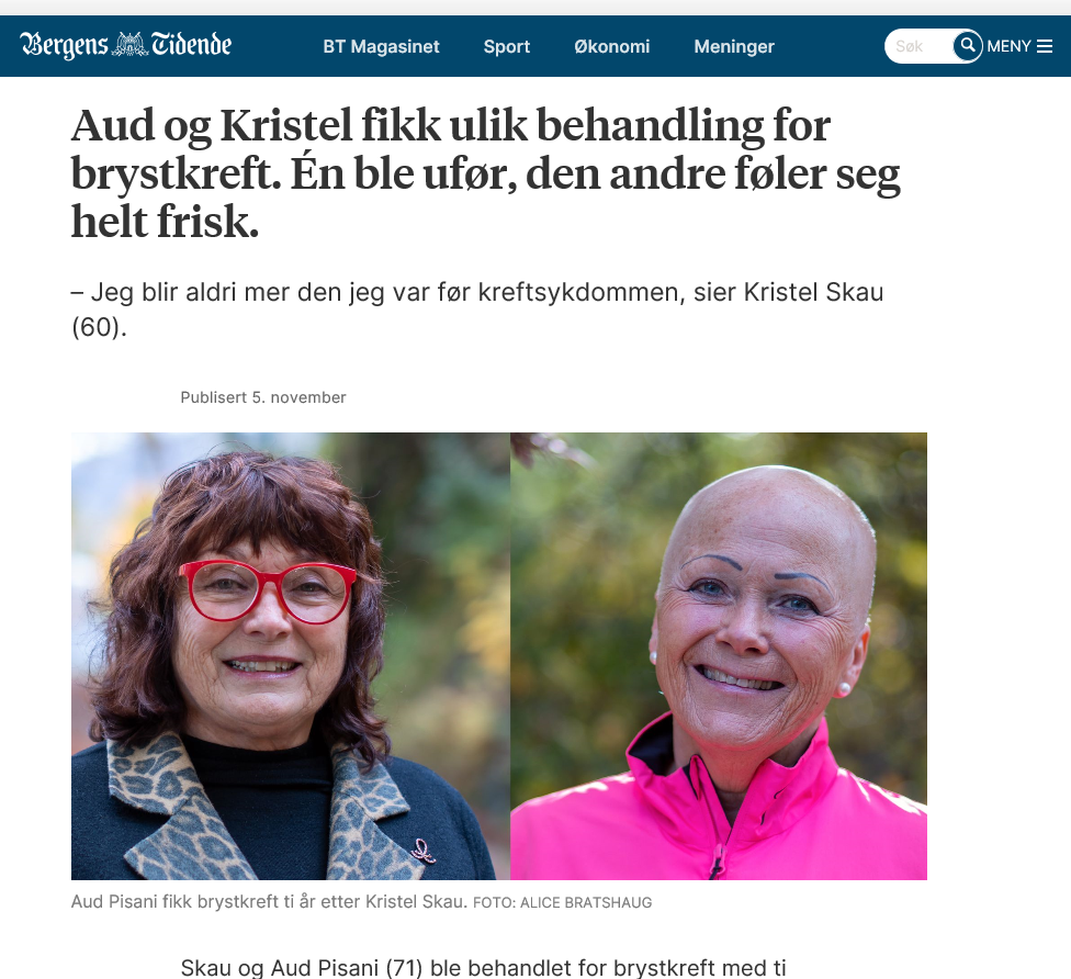 Faksimile fra Bergens Tidende 5 nov 2020