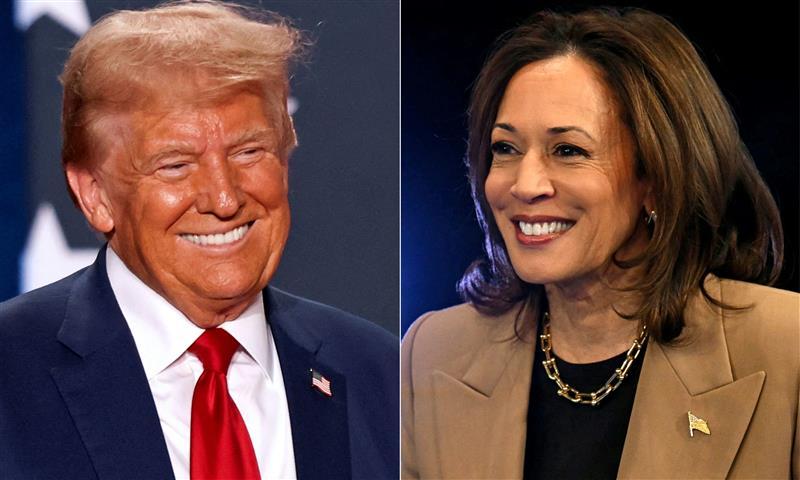 Kollasj med presidentkandidatene Donald Trump og Kamala Harris