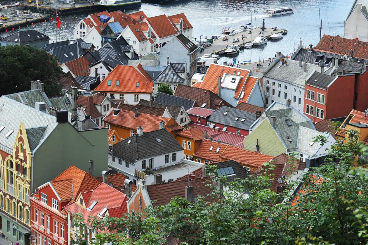 Bergen fra luften