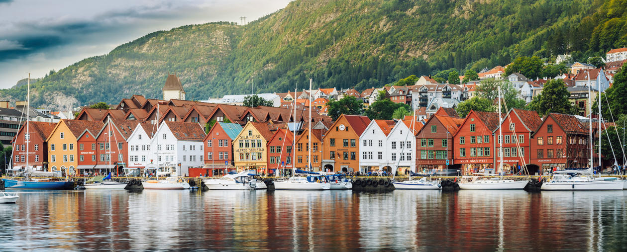 The wharf area in the city of Bergen, Norway