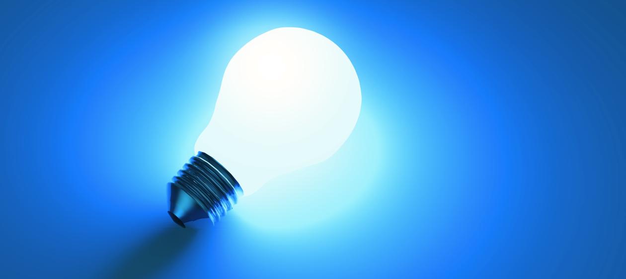 blue light bulb