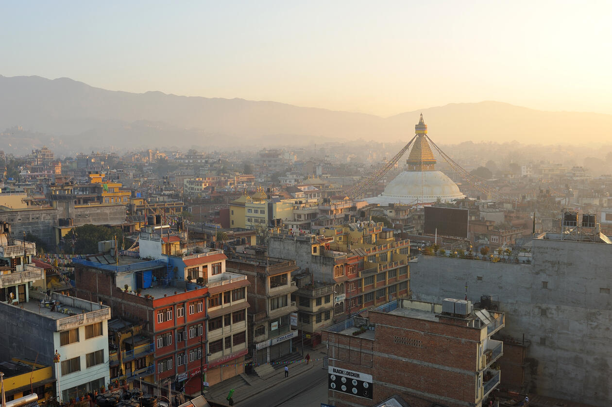 Bybilde av Katmandu i Nepal 