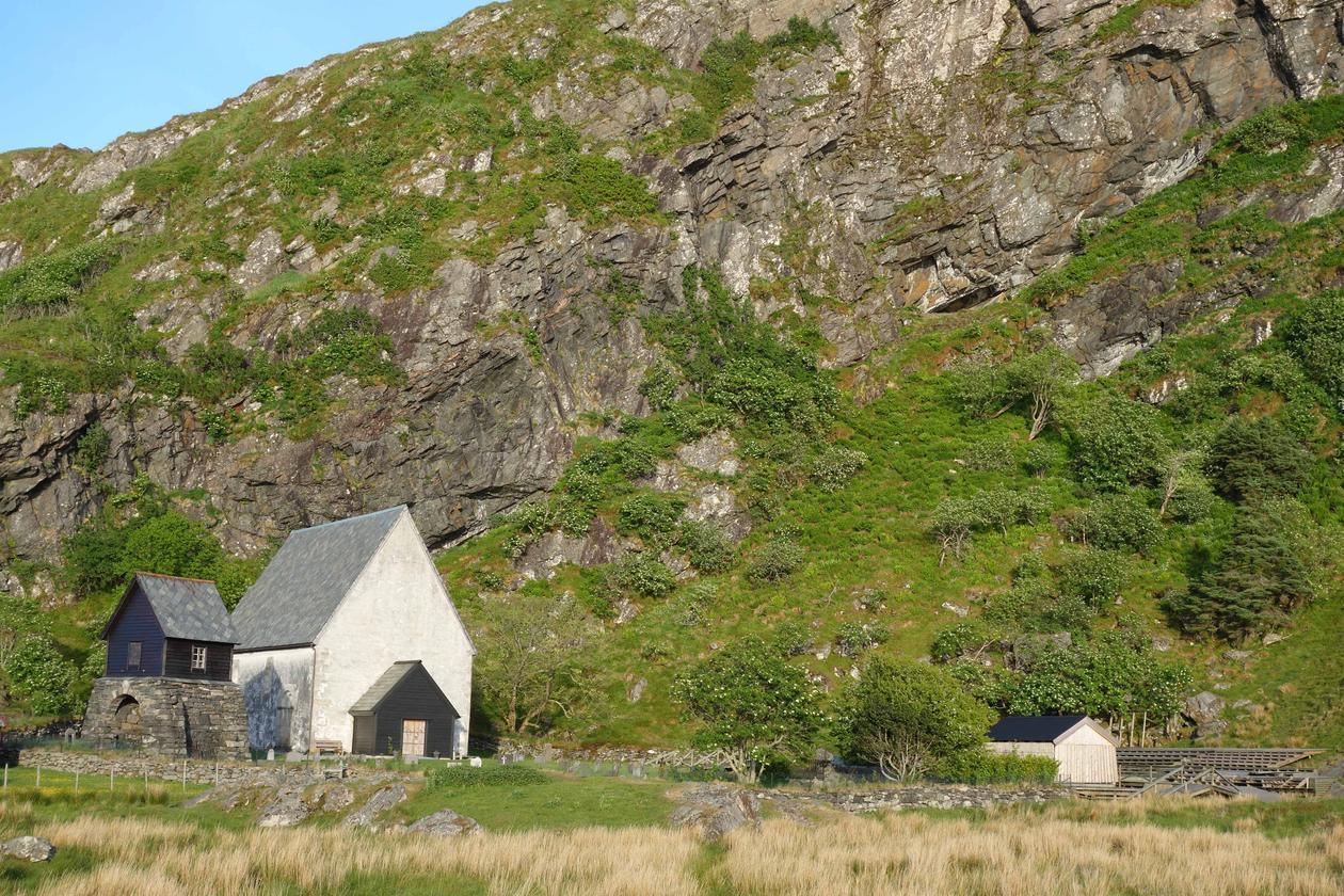 The Kinn project: Bornihelleren at Kinn lies in the slope just behind the church