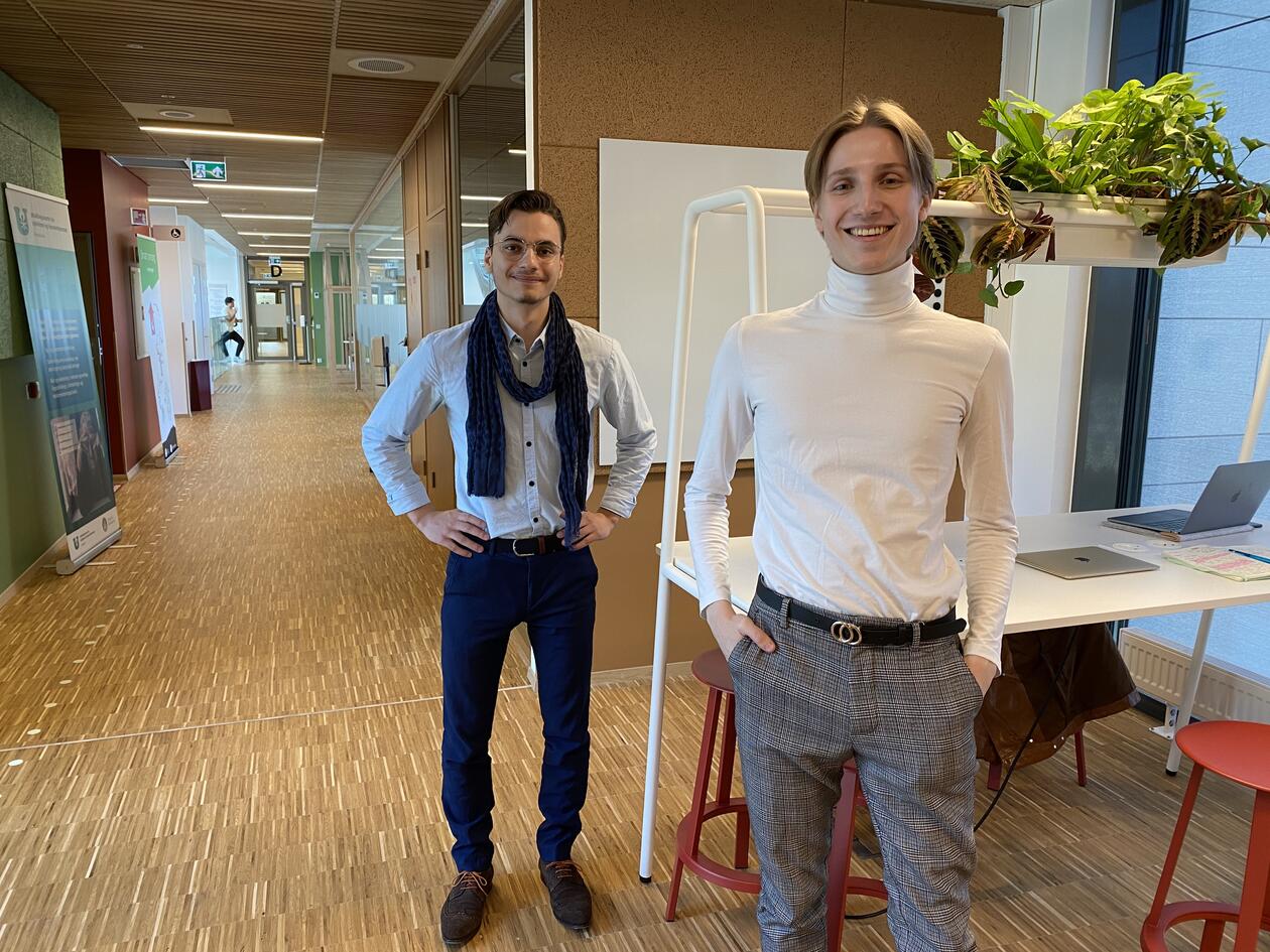 Farmasistudentene Haakon Rosland og Torbjørn Nygård 