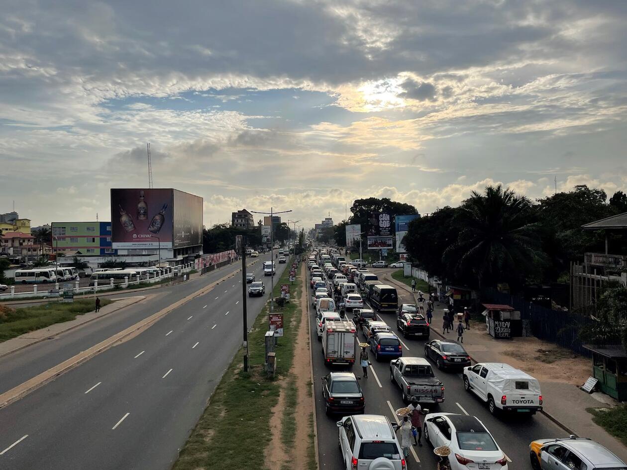 Afternoon rush-hour on Accra´s Circle Road 