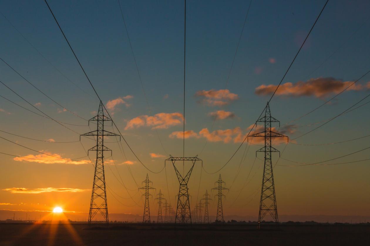 Powerlines in the sunset