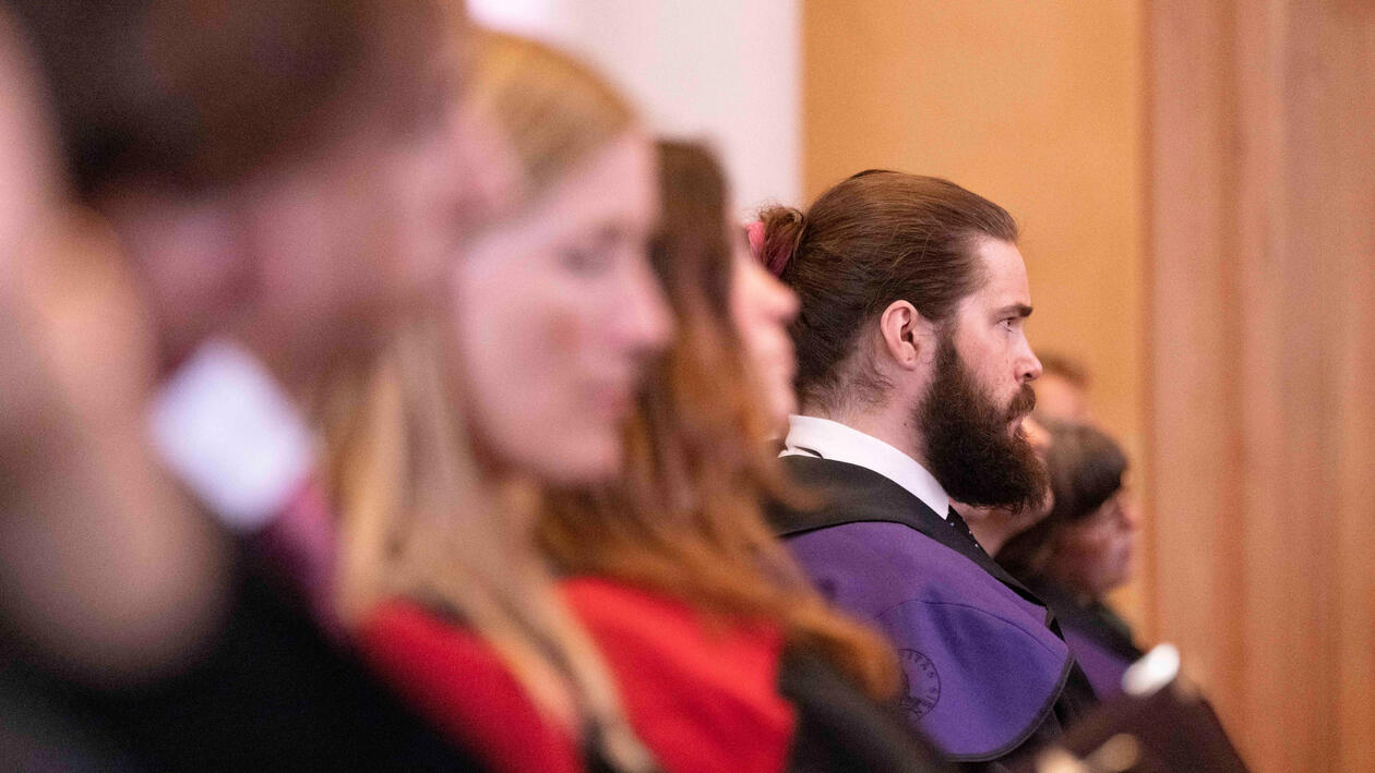 Ph.d.-candidates ready to receive their diploma