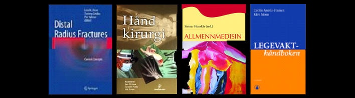 front covers of 4 books in hand surgery and emergency medicine