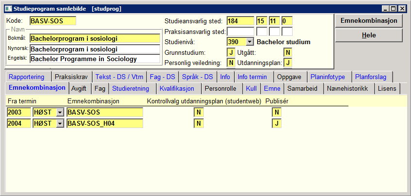 Opprette Studieprogram I FS | For Ansatte | UiB