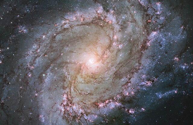 The spiral galaxy Messier 83, otherwise known as the Southern Pinwheel Galaxy