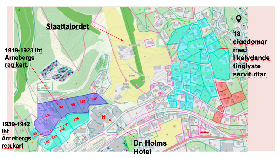 Kart og forklaring over området, Dr. Holms