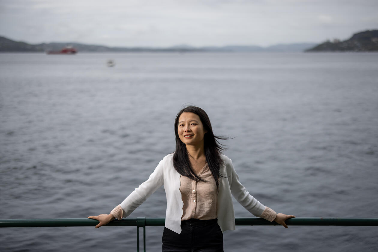 Yan Li at the tip of Nordnes, Bergen.