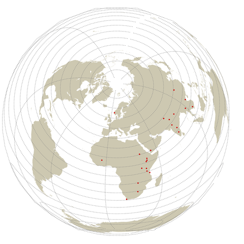 CIHs samarbeidspartnere, geografisk