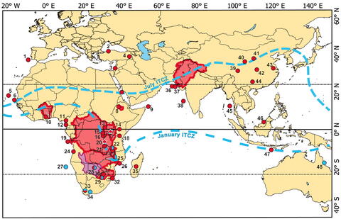 Site map of records showing hydrological conditions during the study interval...