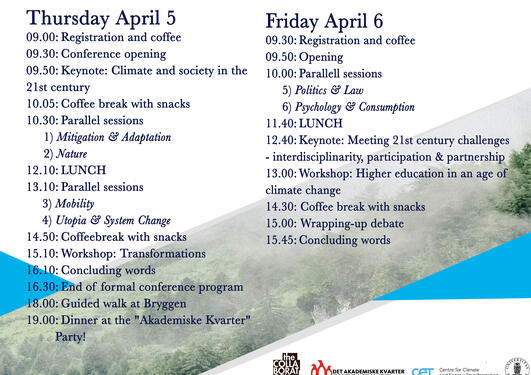 Conference program for Bergen International Student Conference 2018 