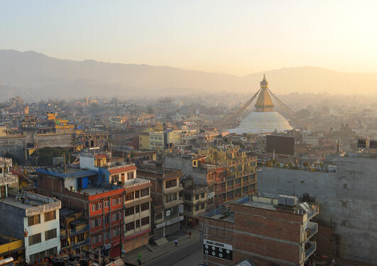 Bybilde av Katmandu i Nepal 