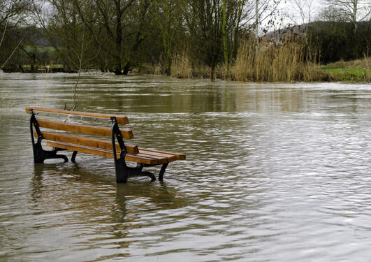 bench in flood