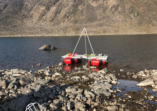 lake with boat