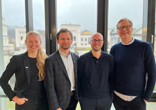 Group photo of the co-authors Silje, Tim, Mahir and Håvard