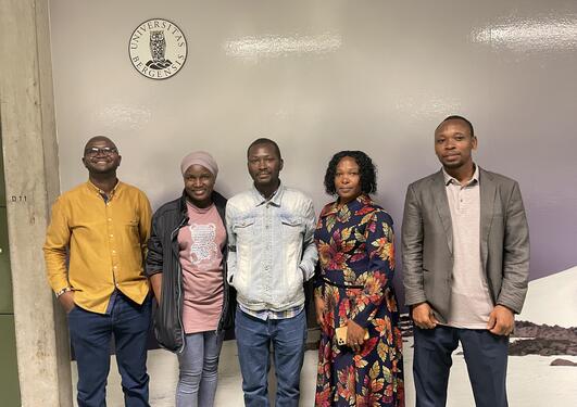 The five PhDs Leonce Leandry, Innocent Sosoma, Elimercy Ntagalinda, Abdul-rahman Mumbu, and Zabibu Afazali visited the University of Bergen for the annual meeting of the Math4SDG project.