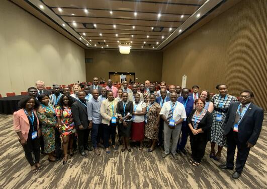 The Water ESSENCE Africa group photographed after the workshop at the global conference in Kigali in December 2023.