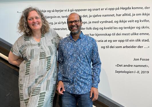 Portrait of Margrethe Brekke and Siddharth Sareen smiling to the camera