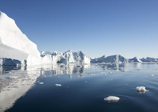 Stock photo of ice bergs and ocean