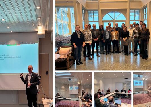 Collage of meeting participants and speakers.