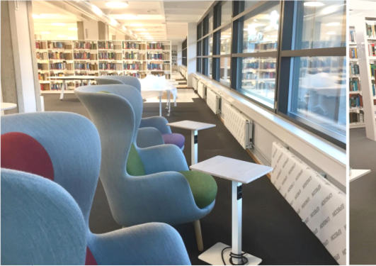 Chairs and working spaces at the science library