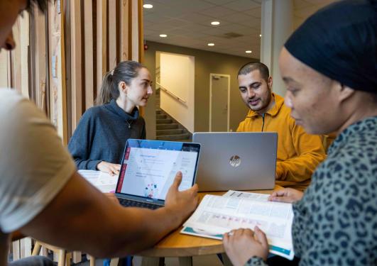 studenter som sitter rundt et bord 