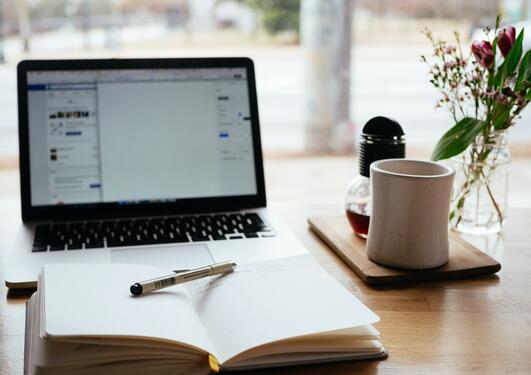 Photo of laptop on desk