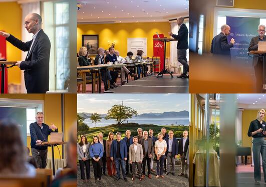 Collage of meeting participants and EBV-MS speakers.