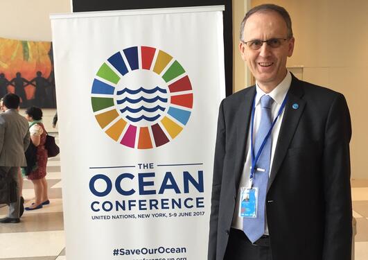 Professor Peter M. Haugan from the University of Bergen at the UN Ocean Conference in New York in June 2017.