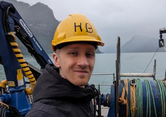 Zoran on a research cruise in the misty fjords