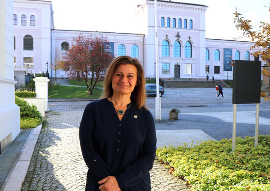 Prorektor Pinar Heggernes på Muséplass. 