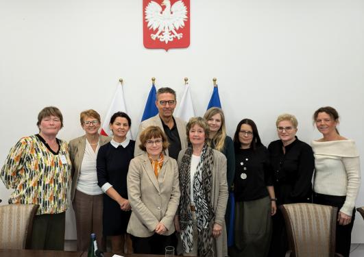 Anna Nylund visiting the Polish Ministry of Justice in October as a member of a working group on mediation.