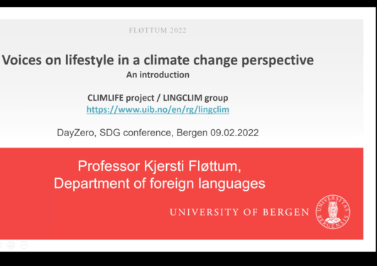 Voices on lifestyle in a climate change perspective