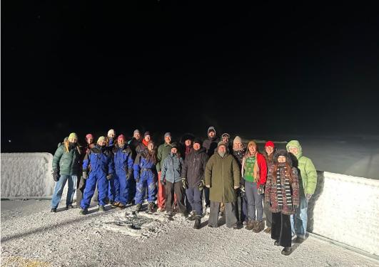 a group of people on the ship's deck