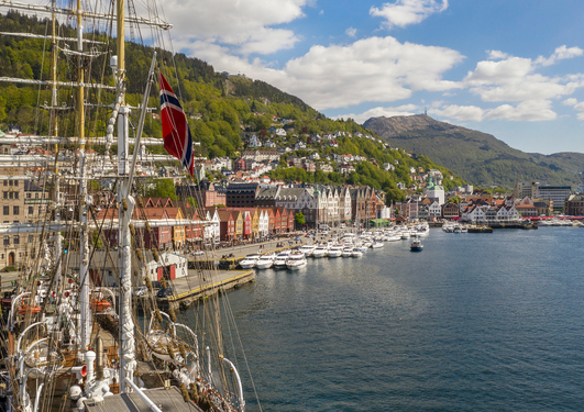 View of Bryggen in Bergen