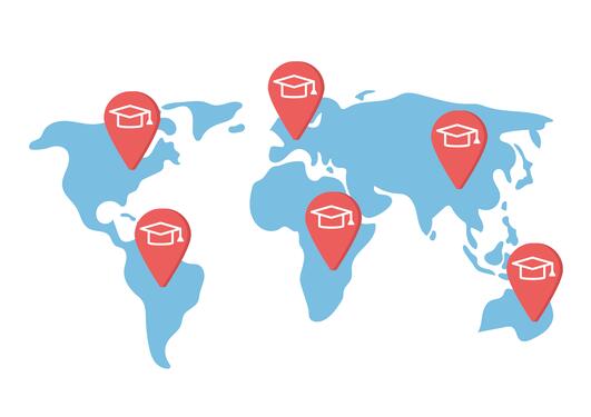 Bilde som illustrerer at studentene kan reise på utveksling til hele verden