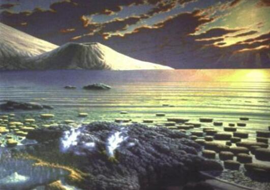 An artists reconstruction of the earth c. 3.5 billion years ago, we want to...