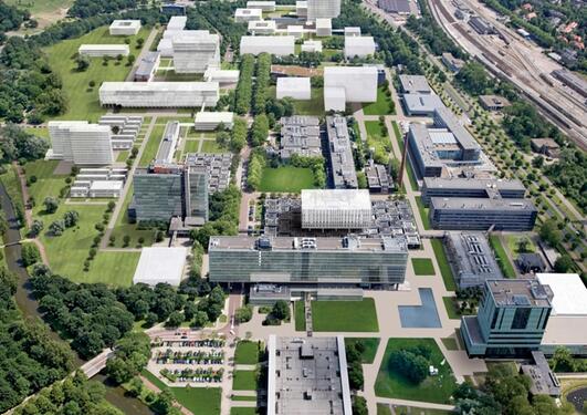 Oversiktsbilde over vitenskapsparken ved Technische Universiteit van Eindhoven