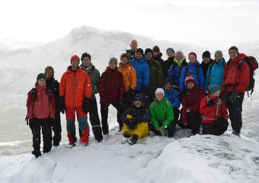 Årets første snøfall møtte kursdeltakeren på Finse den første dagen.
