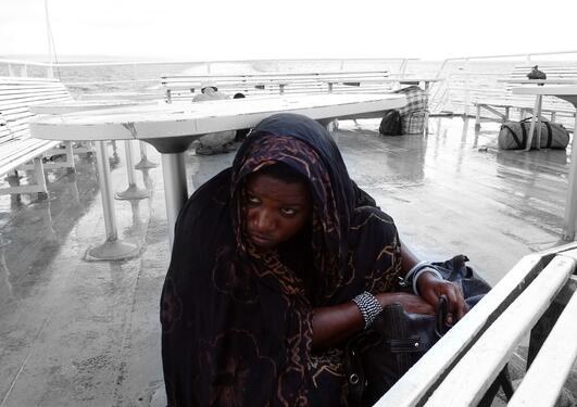 Thunder storms can build up in an hour or two. Here on a Ferry to Zanzibar.