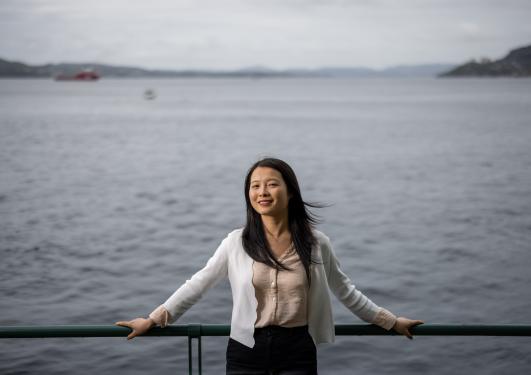 Yan Li at the tip of Nordnes, Bergen.